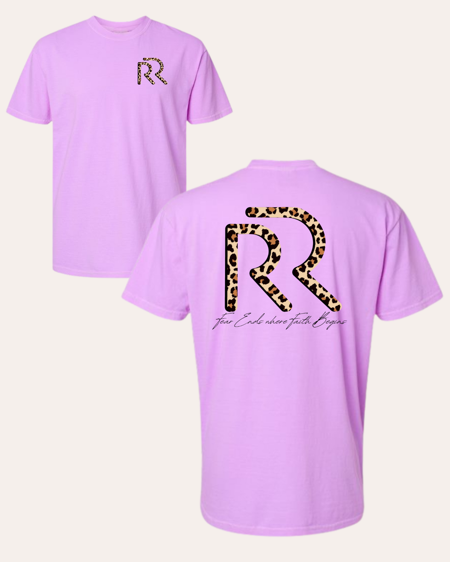 Fear Ends where Faith Begins Tee - Neon Lavender