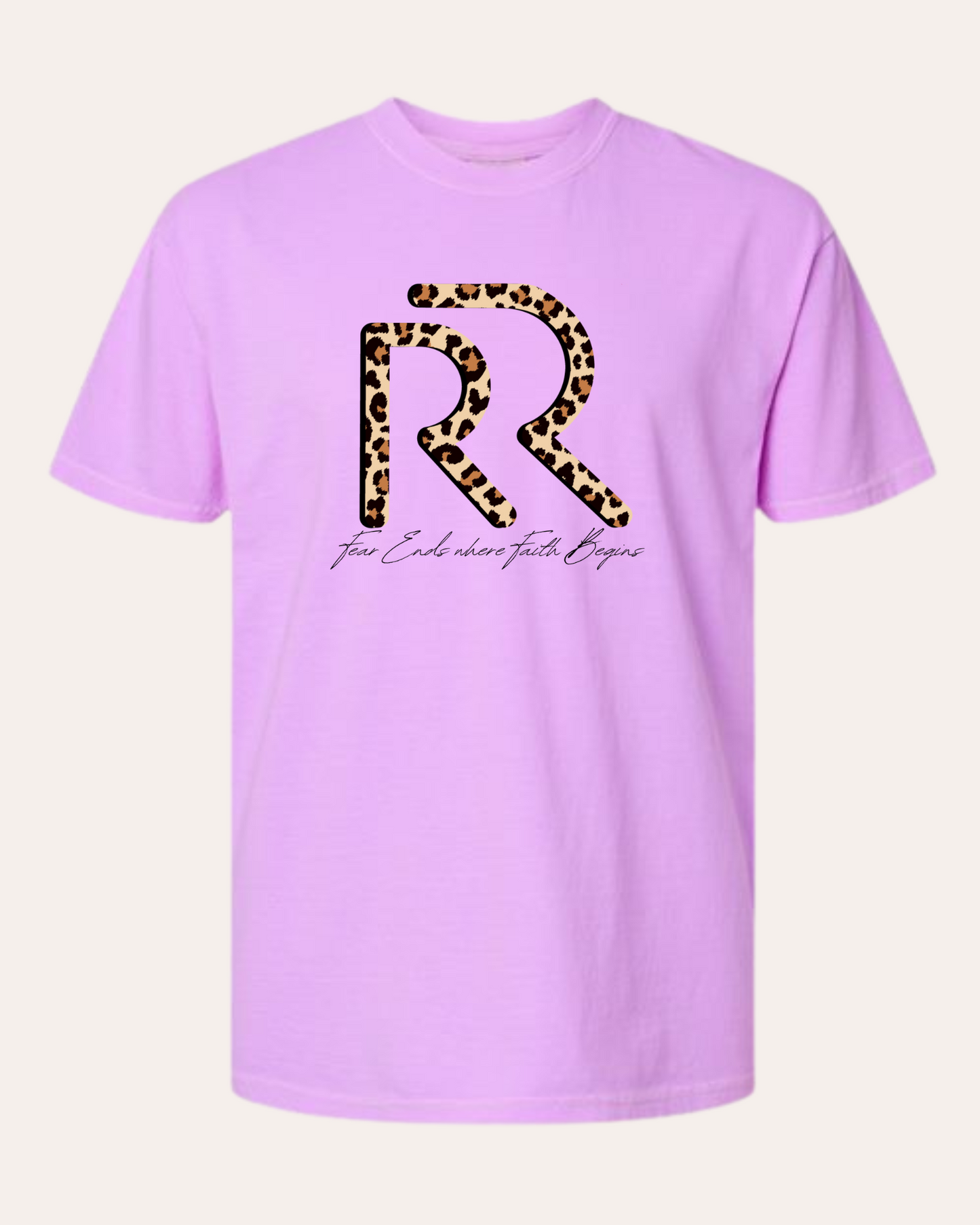 Fear Ends where Faith Begins Tee - Neon Lavender