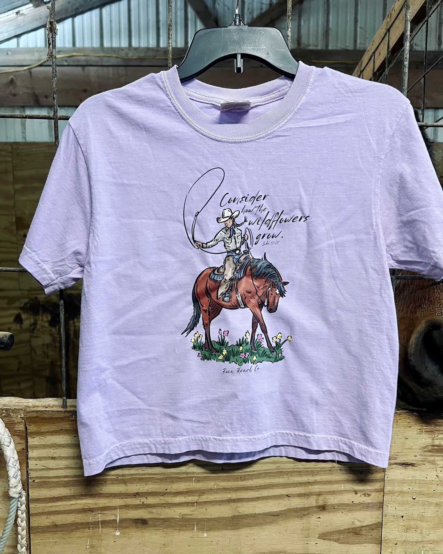 Wildflower Bay “Lavender” ~ Ladies Cropped Tee