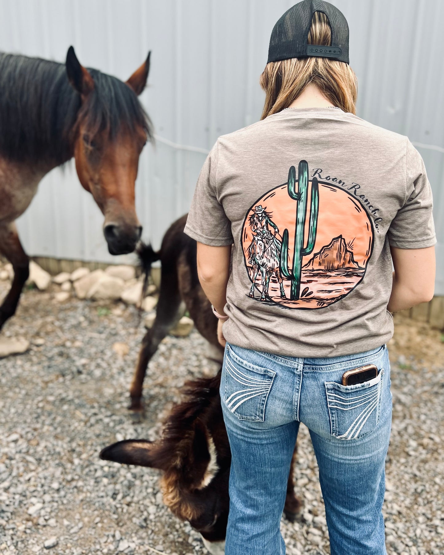 Cowgirl Grace Tee - Taupe