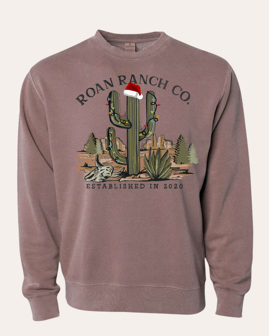 Cactus Klause Crewneck - Dusty Maroon