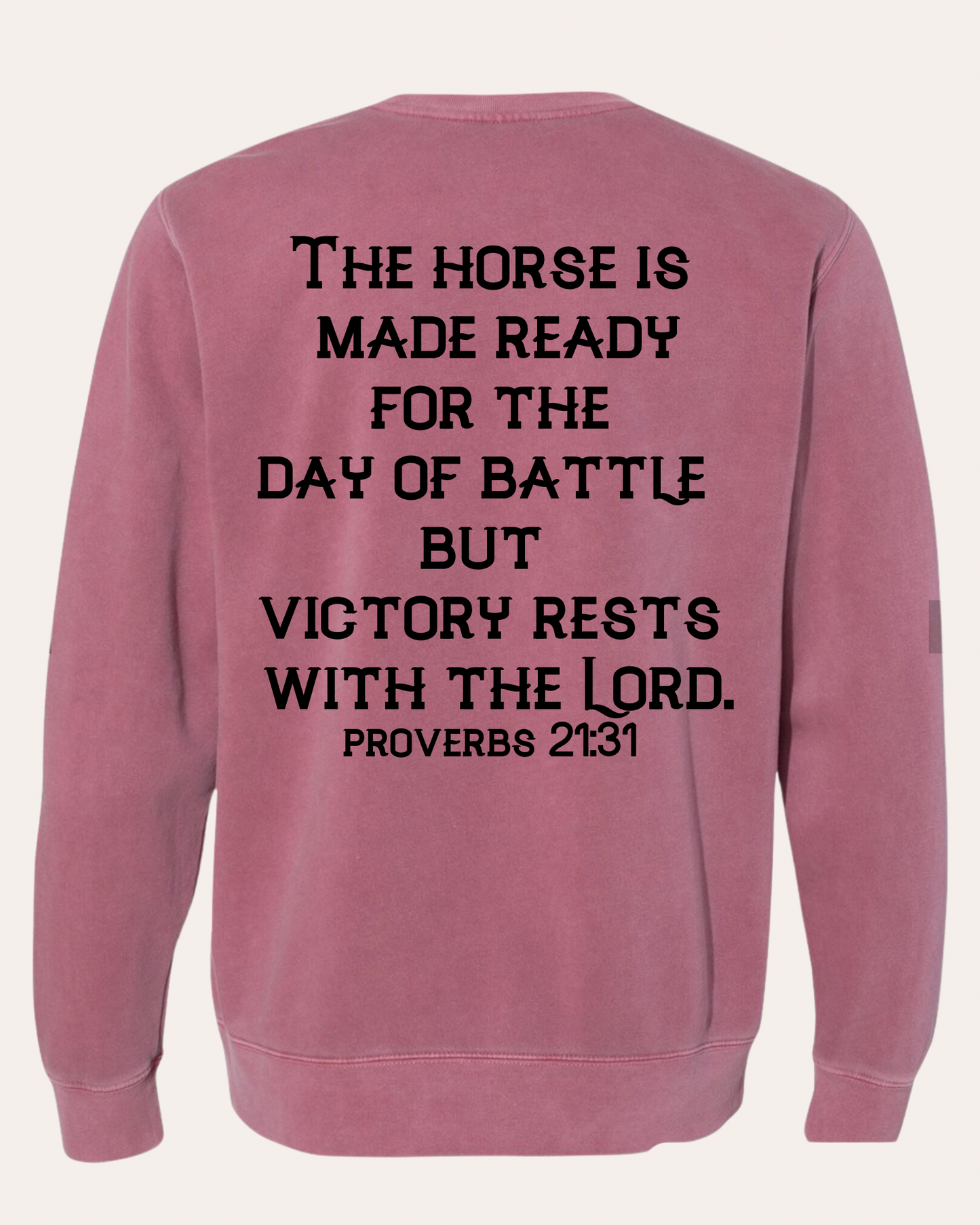 Horse Ready for Battle Crewneck - Maroon