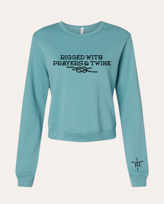 Prayer & Twine Cropped Crewneck ~ Jade