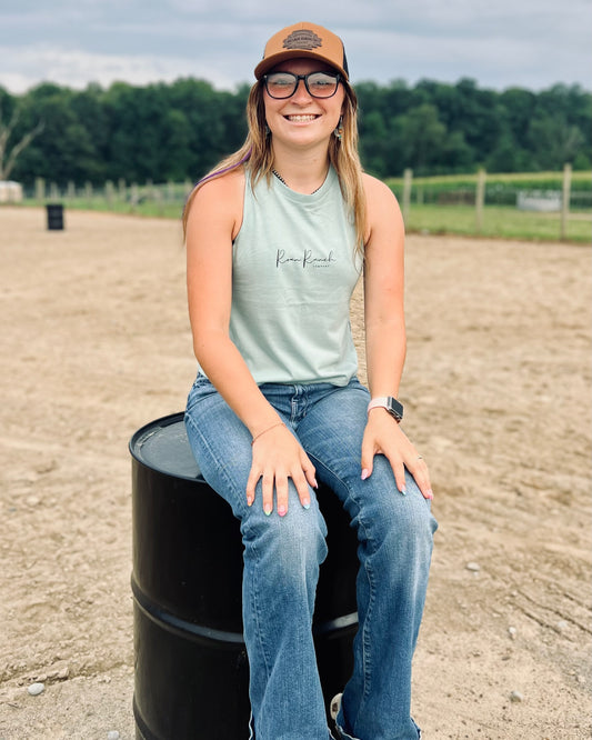 Simplicity Ranch Cropped Tank - Dusty Blue