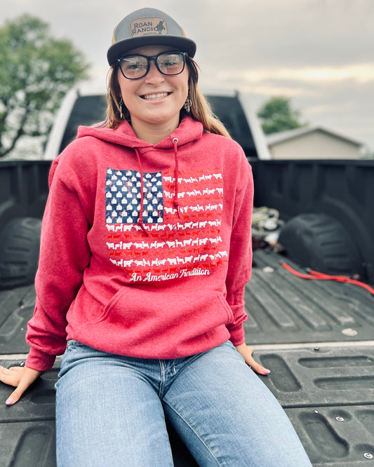 An American Tradition Hoodie - Heather Red