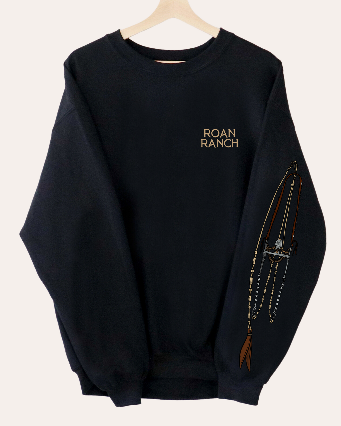 Roan Saddle Crewneck - Black