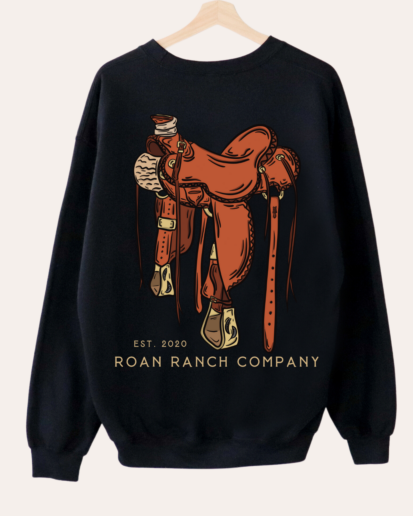 Roan Saddle Crewneck - Black