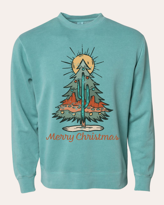 Merry Western Christmas Crewneck - Mint