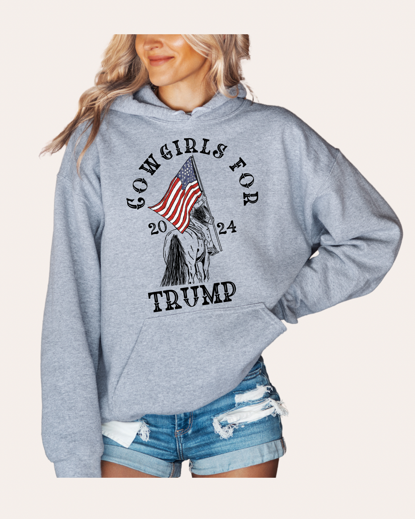 Cowgirls for Trump Hoodie - Grey