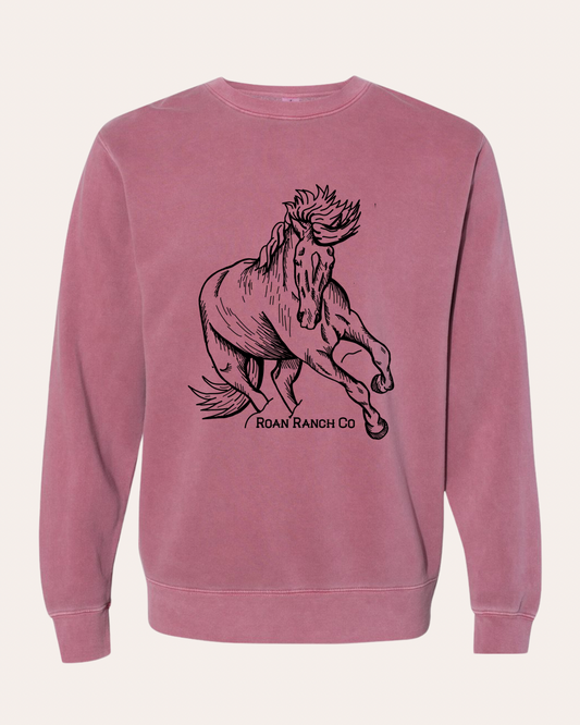 Horse Ready for Battle Crewneck - Maroon