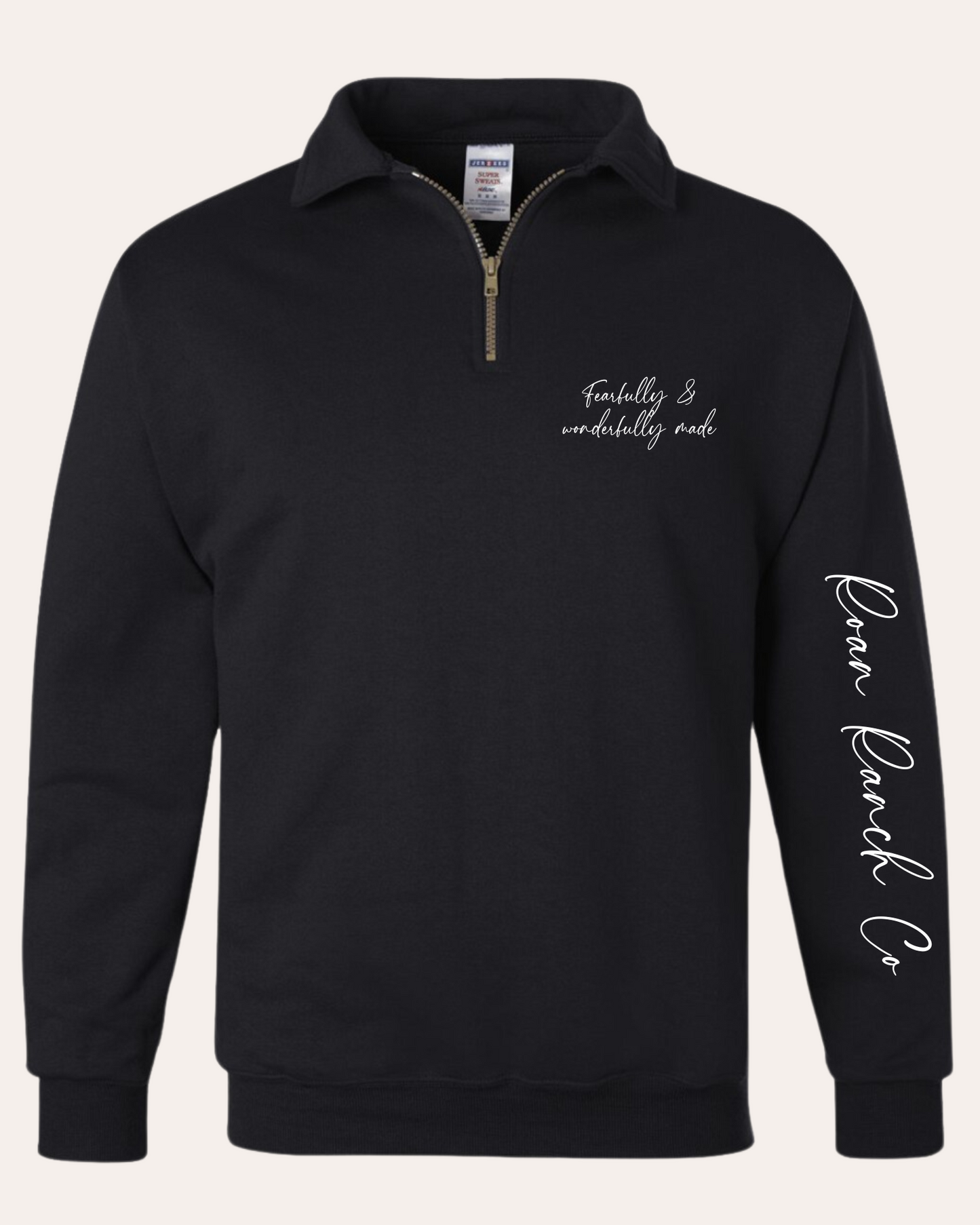 Know Your Worth 1/4 Zip Sweatshirt - Black