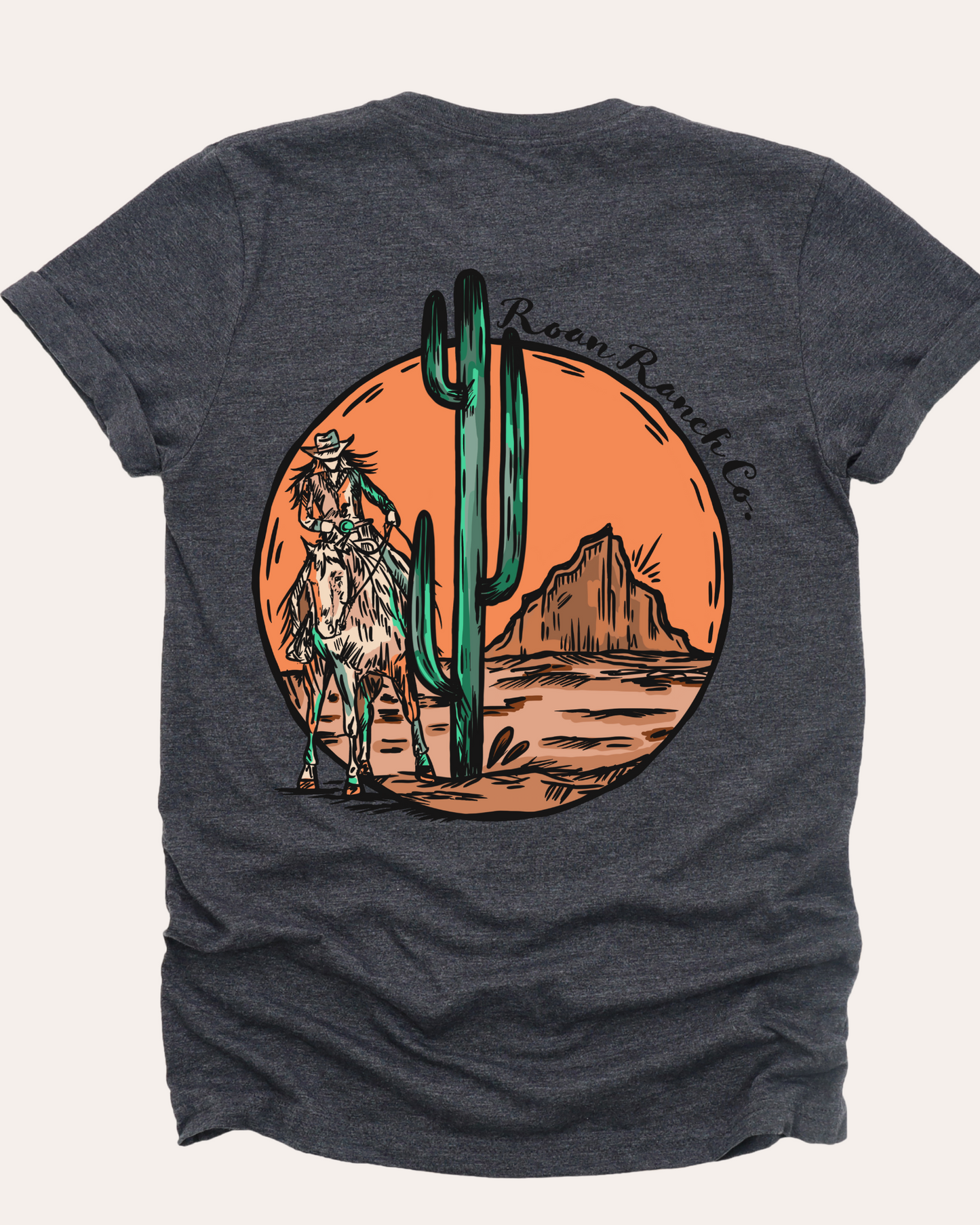 Cowgirl Grace Tee - Dark Grey